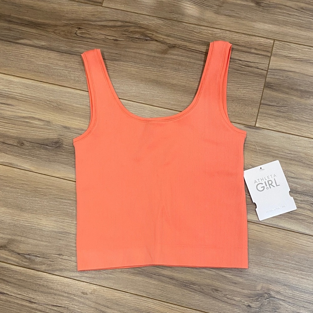 Athleta Girls Coral Ribbed Scoop Tank